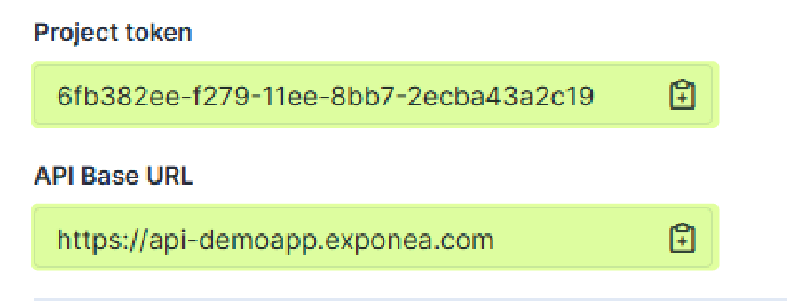 Bloomreach settings screenshot